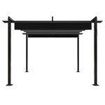 vidaXL Tonnelle de jardin avec toit rétractable 3x3 m Anthracite