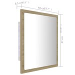 vidaXL Miroir LED de salle de bain Chêne sonoma 40x8 5x37 cm Acrylique