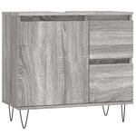 vidaXL Ensemble de meubles de salle de bain 3 Pièces Sonoma gris