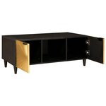 vidaXL Table basse Noir et or 100 x 54 x 40 cm bois de manguier massif