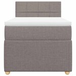 vidaXL Sommier à lattes de lit avec matelas Taupe 90x190 cm Tissu