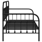 vidaXL Cadre de lit de jour avec tête de lit Noir 107 x 203 cm Acier
