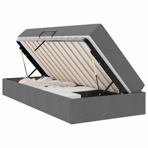 vidaXL Lit avec rangement et matelas Gris foncé 90 x 200 cm Polyester
