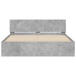 vidaXL Cadre de lit avec tête de lit et LED gris béton 150x200 cm
