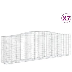 vidaXL Paniers à gabions arqués 7 Pièces 400x50x120/140 cm Fer galvanisé