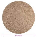 vidaXL Tapis 160 cm aspect jute intérieur et extérieur