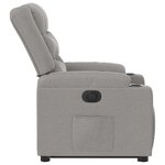 vidaXL Fauteuil inclinable électrique gris nuage tissu
