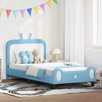 vidaXL Cadre de lit pour enfants avec tête de lit Bleu 90 x 200 cm PU