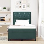 vidaXL Lit à ressorts avec matelas Vert foncé 120 x 190 cm Velours