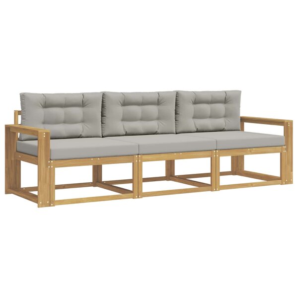 vidaXL Ensemble de canapés d'extérieur 3 pc Blanc et gris clair
