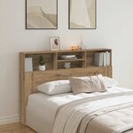 vidaXL Armoire de tête de lit chêne artisanal 160x19x103 5 cm