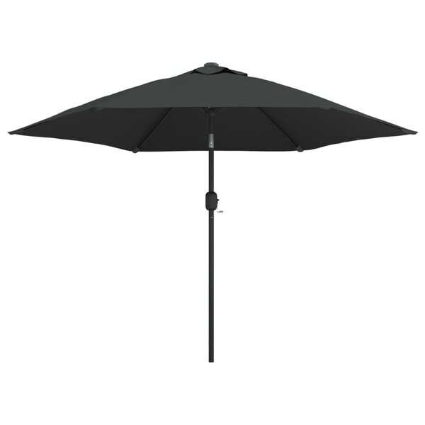 vidaXL Parasol d'extérieur avec LED et mât en acier 300 cm Anthracite