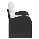 vidaXL Canapé de jardin avec coussin Noir 124 x 62 x 69cm polyrotin