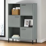 vidaXL Bibliothèque avec pieds en métal Gris 90x35x128 5 cm Bois OSLO