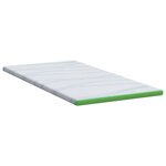 vidaXL Surmatelas Blanc et vert 90 x 200 cm Tissu Jacquard