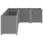 vidaXL Jardinière gris clair 160x120x53 cm polypropylène