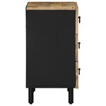 vidaXL Table de chevet noir 50x33x62 cm bois de manguier massif brut