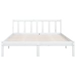 vidaXL Cadre de lit Blanc Bois de pin massif 135x190 cm Double