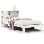 vidaXL Lit bibliothèque sans matelas blanc 90x200cm bois de pin massif