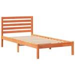 vidaXL Cadre de lit Marron cire 90 x 190 cm Bois massif en pin