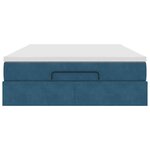 vidaXL Cadre de lit ottoman avec matelas bleu foncé 140x200 cm velours