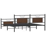 vidaXL Cadre de lit en métal sans matelas chêne marron 183x213 cm