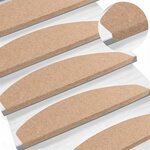 vidaXL Tapis d'escalier auto-adhésifs 15 pc 80 x 28 x 3 5 cm Beige