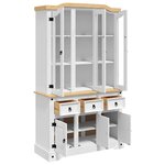 vidaXL Buffet haut Corona blanc 112x43x196 cm bois massif pin mexicain