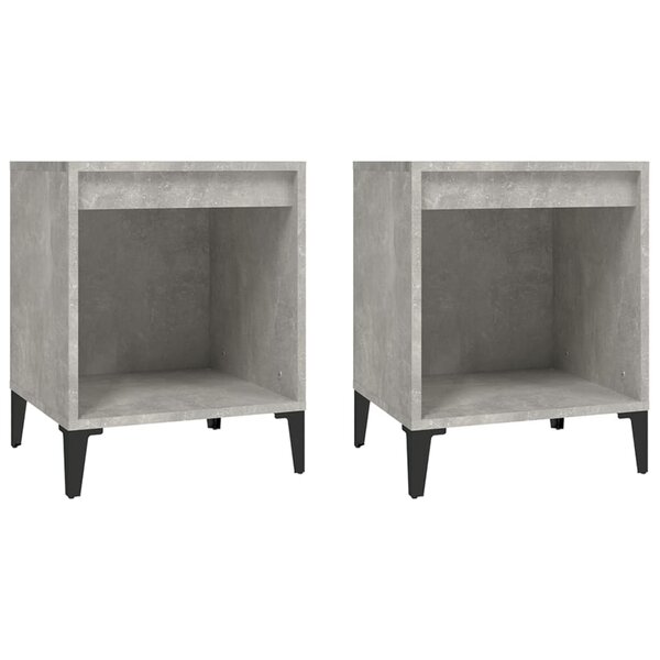 vidaXL Tables de chevet 2 Pièces Gris béton 40x35x50 cm