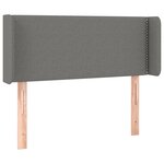vidaXL Tête de lit avec oreilles Gris foncé 83x16x78/88 cm Tissu