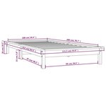 vidaXL Cadre de lit sans matelas gris 100x200 cm bois massif