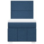 vidaXL Sommier à lattes de lit avec matelas Bleu 90x200 cm Tissu