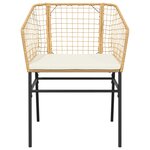 vidaXL Chaises de jardin lot de 2 et coussins marron rotin