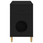vidaXL Maison pour chat Noir 72 x 42.5 x 70 cm Bois d'ingénierie