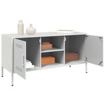 vidaXL Meuble TV blanc 100 5x39x50 5 cm acier