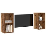 vidaXL Ensemble meuble TV 2 Pièces Bois Ancien 37 x 37 x 72 cm