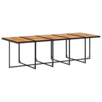 vidaXL Ensemble à manger de jardin 15 Pièces coussins noir résine tressée