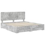 vidaXL Cadre de lit Gris béton 200 x 200 cm Bois d'ingénierie