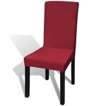 vidaXL Housses de chaise élastiques droites 6 Pièces Bordeaux