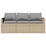 vidaXL Ensemble à manger de jardin et coussins 2 Pièces beige poly rotin