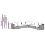 vidaXL Salon de jardin 7 Pièces avec coussins Résine tressée Marron