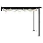 vidaXL Gazebo mural Crème Acier