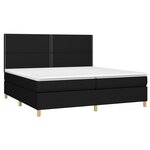vidaXL Sommier à lattes de lit avec matelas Noir 200x200 cm Tissu