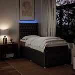 vidaXL Sommier à lattes de lit avec matelas Marron foncé 100x200 cm