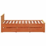 vidaXL Cadre de lit sans matelas avec tête de lit brun cire 140x190 cm