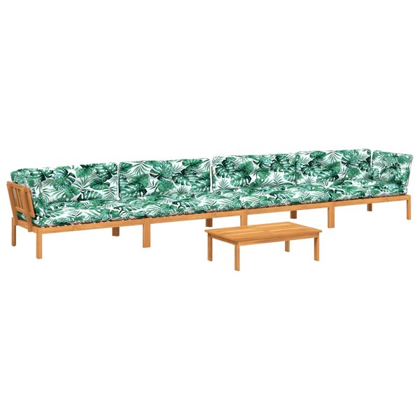 vidaXL Salon palette de jardin avec coussins 5Pièces bois d'acacia massif