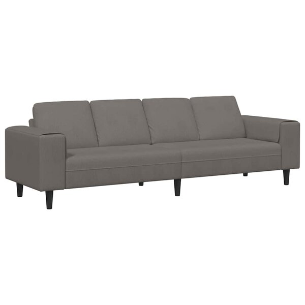 Sofa en tissu avec coussin Gris clair 208 cm Tissu en velours côtelé