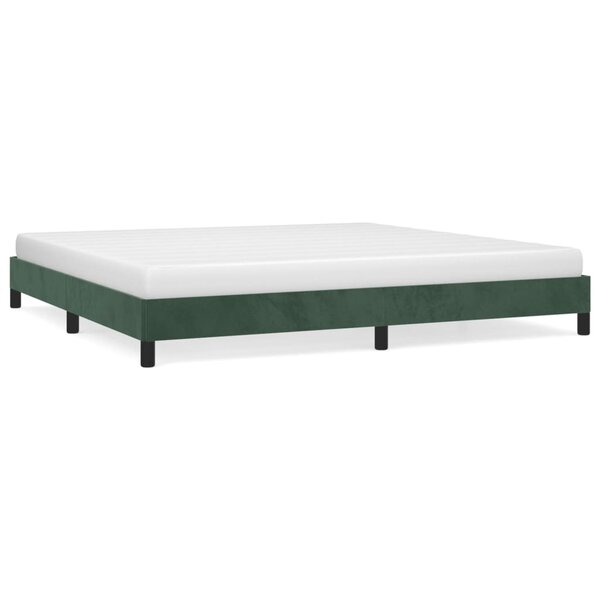vidaXL Cadre de lit sans matelas vert foncé 200x200 cm velours