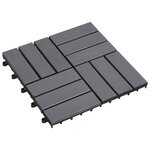 vidaXL Carreau de terrasse 10 pièces Gris 30 x 30 cm Bois d'acacia