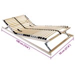vidaXL Sommier à lattes Marron 70 x 190 cm Bois de hêtre massif
